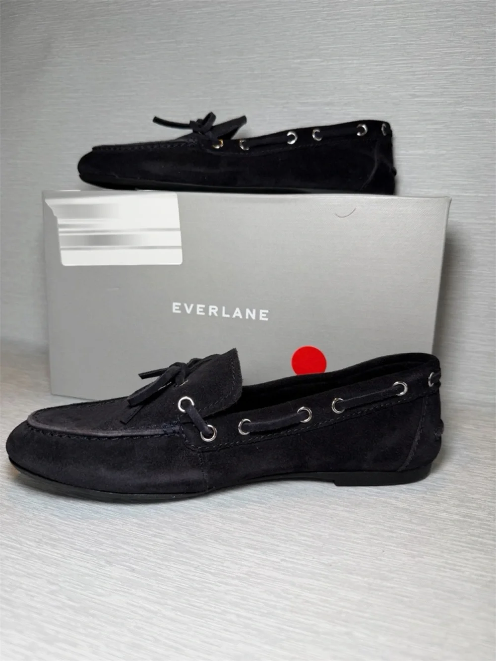 Everlane Women’s Suede Boat Shoes Dark Navy Size 7 NWB